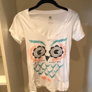 White breast cancer awareness owl design tee shirt